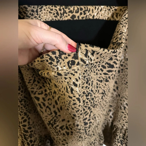 Anthropologie Maeve Animal Print Knit Cut Out Mini Dress. NWT Size US 14 - Picture 11 of 15